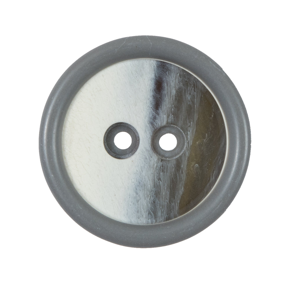 Gray 2-Hole Plastic Button - 44L/28mm Gray 2-Hole Plastic Button - 44L/28mm