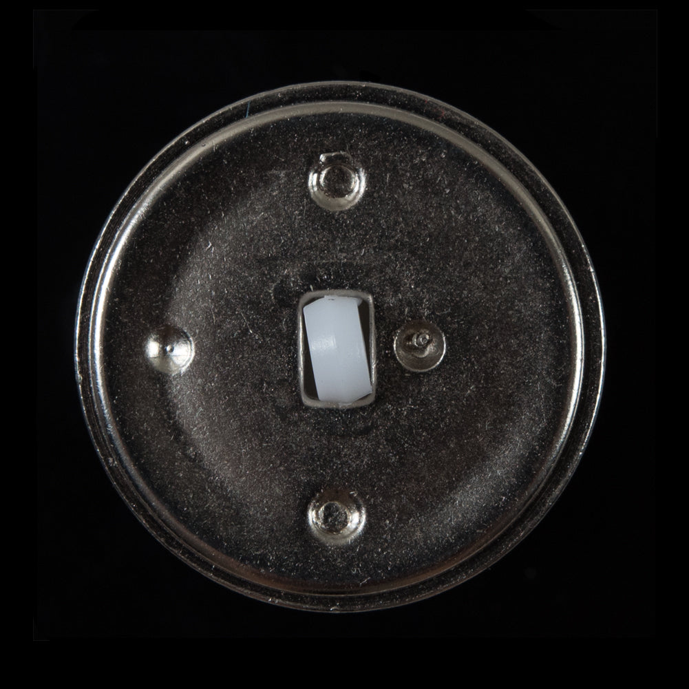 White and Gray Plastic Shank-Back Button - 50L/32mm - Detail White and Gray Plastic Shank-Back Button - 50L/32mm - Detail