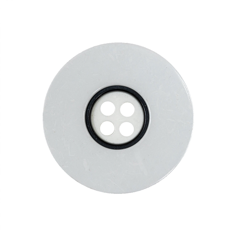 White and Black 4-Hole Plastic Button - 40L/25.5mm White and Black 4-Hole Plastic Button - 40L/25.5mm