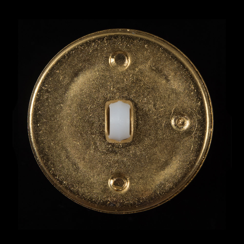 White and Gold Plastic Shank-Back Button - 50L/32mm Detail White and Gold Plastic Shank-Back Button - 50L/32mm Detail