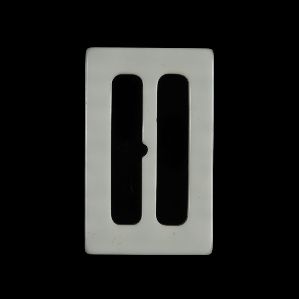 Ivory Rectangular Plastic Buckle - 2.5" Detail Ivory Rectangular Plastic Buckle - 2.5" Detail