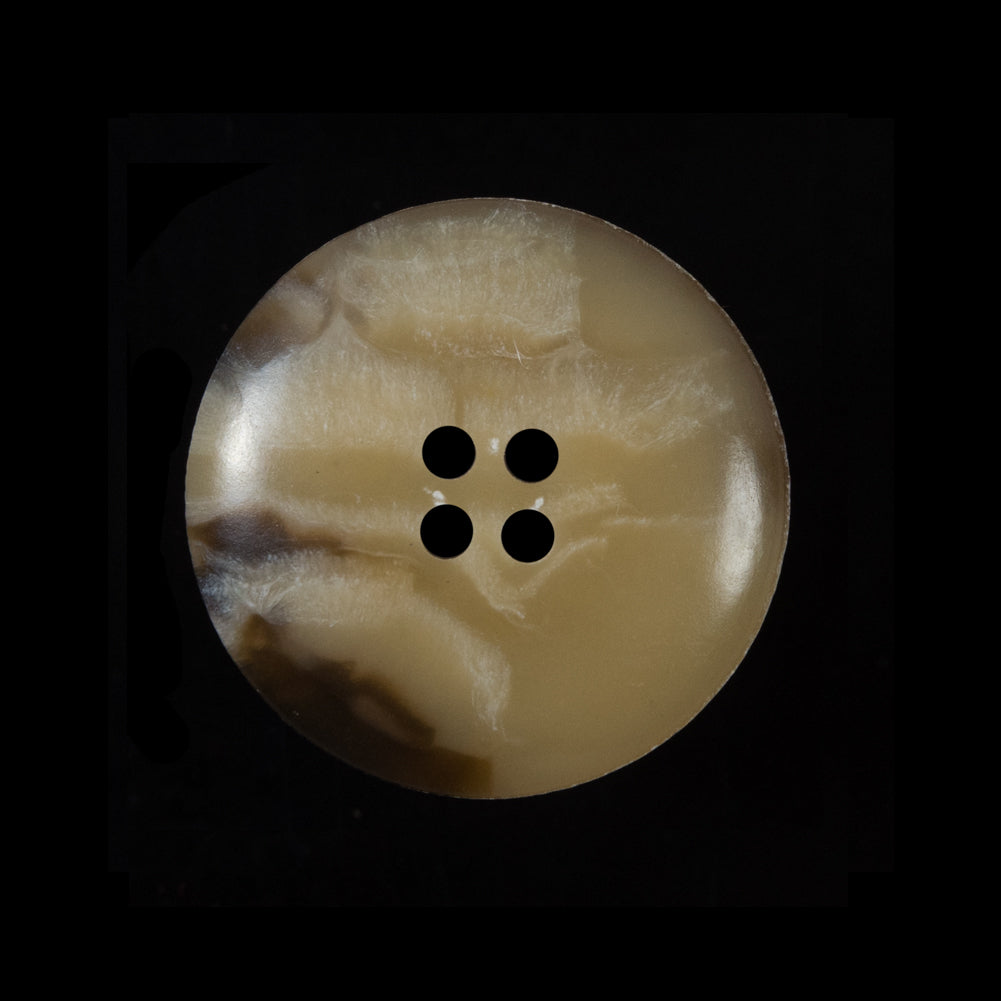 Beige and Brown Rimmed Plastic Button - 40L/25.5mm Detail Beige and Brown Rimmed Plastic Button - 40L/25.5mm Detail