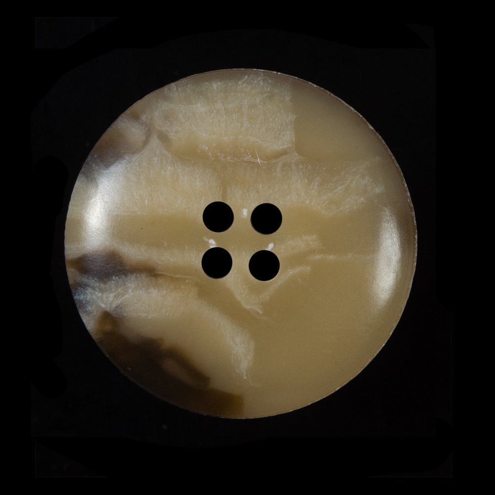 Beige and Brown Rimmed Plastic Button - 45L/28mm - Detail Beige and Brown Rimmed Plastic Button - 45L/28mm - Detail