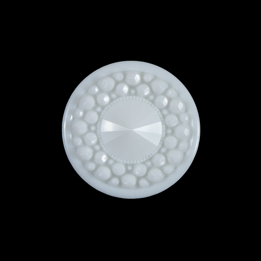 White 3-Dimensional Dotted Shank-Back Button - 36L/23mm