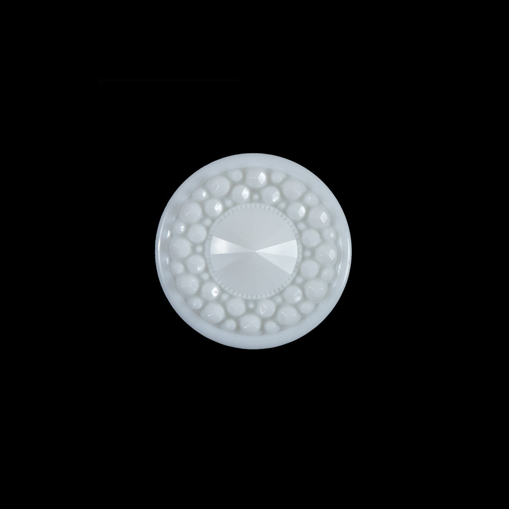 White Textured Shank-Back Button - 24L/15mm