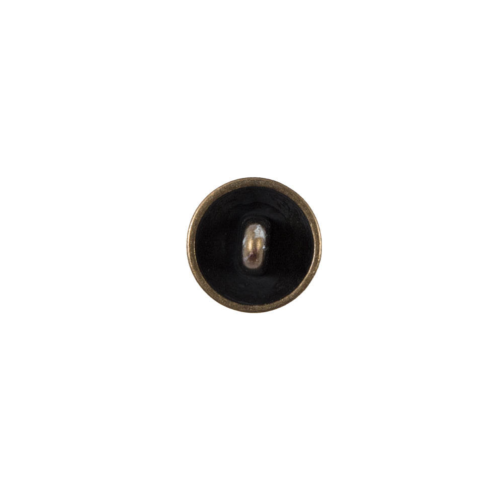 Antique Gold Etched Dome-Shaped Metal Button - 18L/11.5mm - Detail Antique Gold Etched Dome-Shaped Metal Button - 18L/11.5mm - Detail