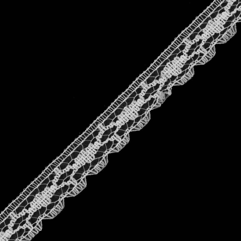 White Fine Lace Trim - 0.5" Detail White Fine Lace Trim - 0.5" Detail