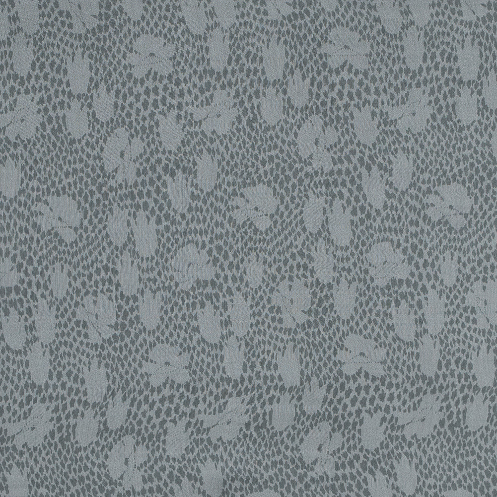 Gray Spotted Floral Silk Chiffon Gray Spotted Floral Silk Chiffon