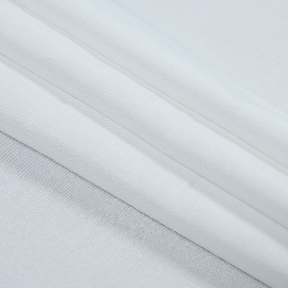 White Cotton, Linen and Tencel Blended Twill Folded White Cotton, Linen and Tencel Blended Twill Folded