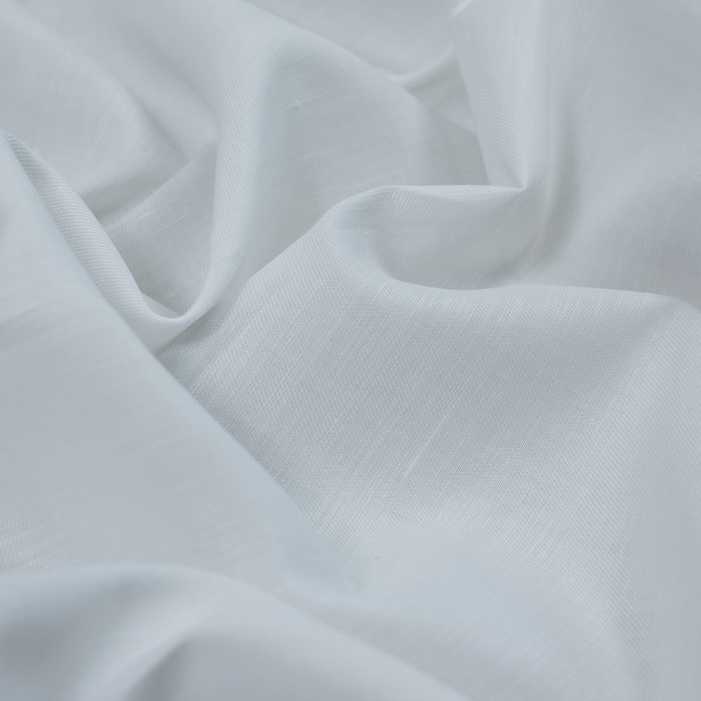 White Cotton, Linen and Tencel Blended Twill Detail White Cotton, Linen and Tencel Blended Twill Detail