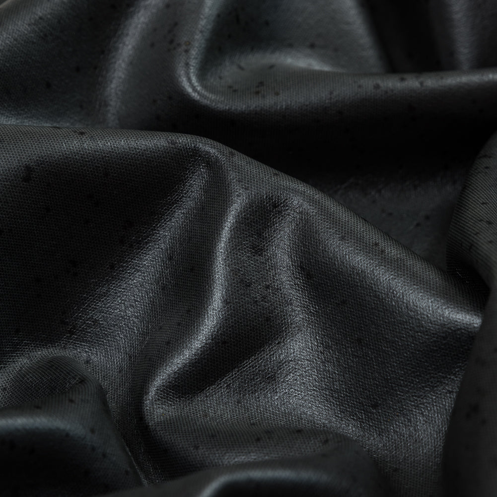 Black Wool Felted Coating with Speckled Laminate Full Black Wool Felted Coating with Speckled Laminate Full