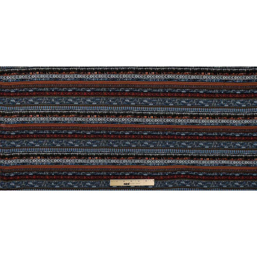 Rust and Blue Tribal Printed Rayon Challis Folded Rust and Blue Tribal Printed Rayon Challis Folded