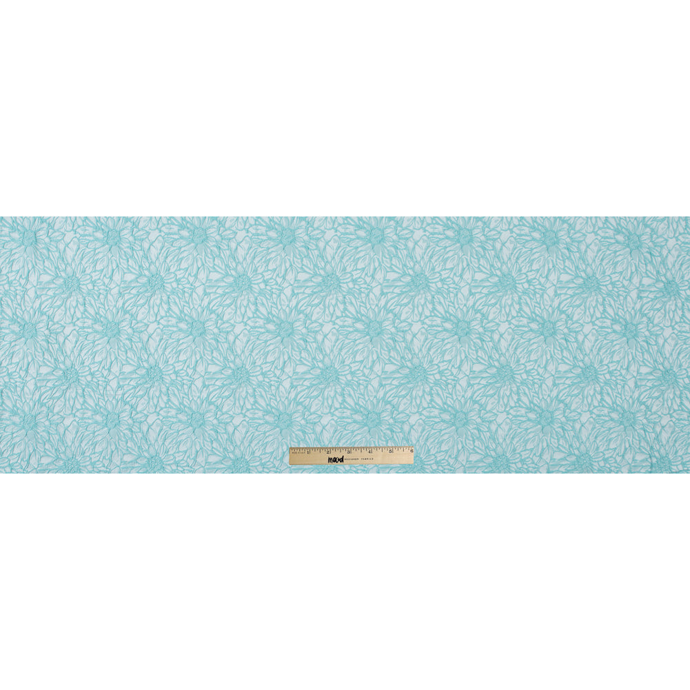 Aqua 3D Floral Jacquard Folded Aqua 3D Floral Jacquard Folded