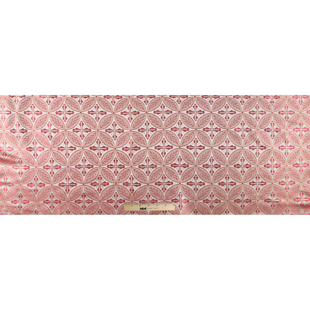 Red and Metallic Gold Medallion Jacquard Full Red and Metallic Gold Medallion Jacquard Full