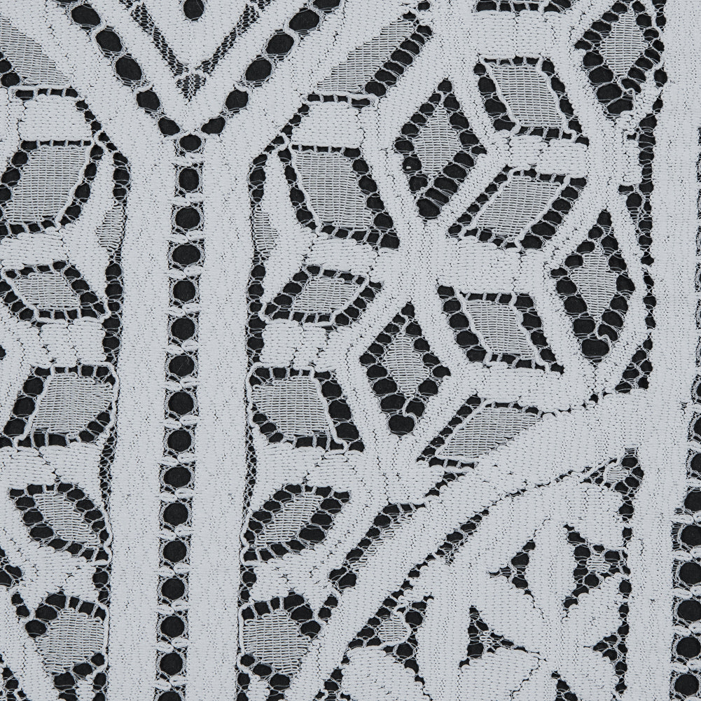 White Geometric Lace with Finished Eyelash Edges Full White Geometric Lace with Finished Eyelash Edges Full