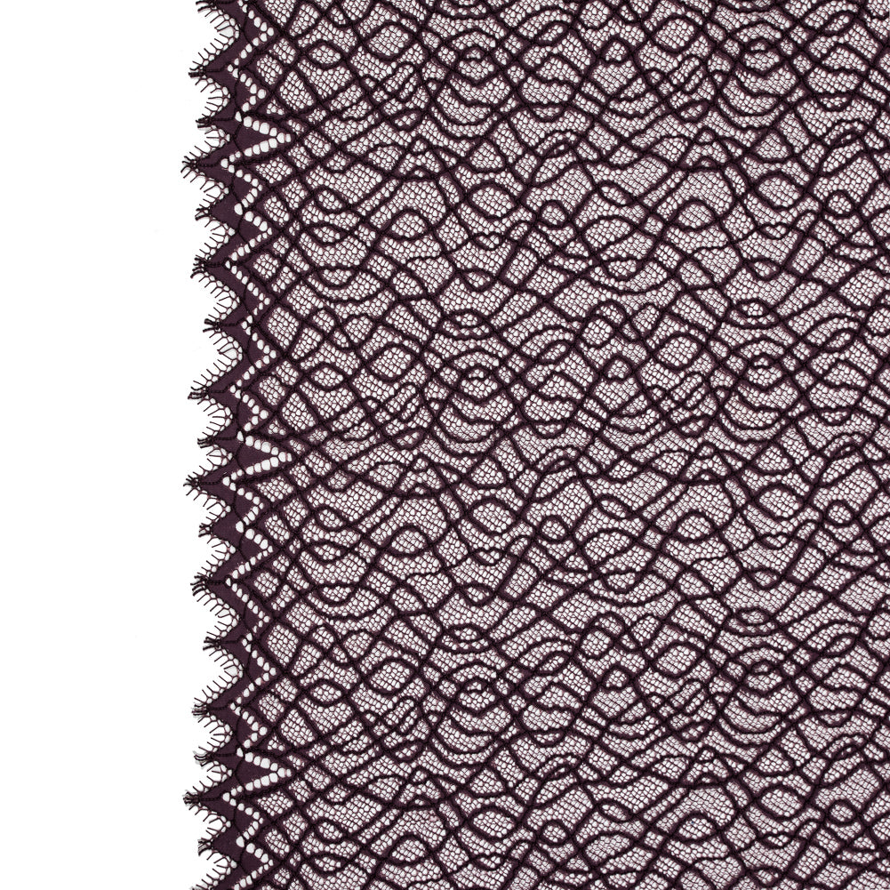 Corded Lace with Eyelash Edges - Fig Abstract Corded Lace with Eyelash Edges - Fig Abstract