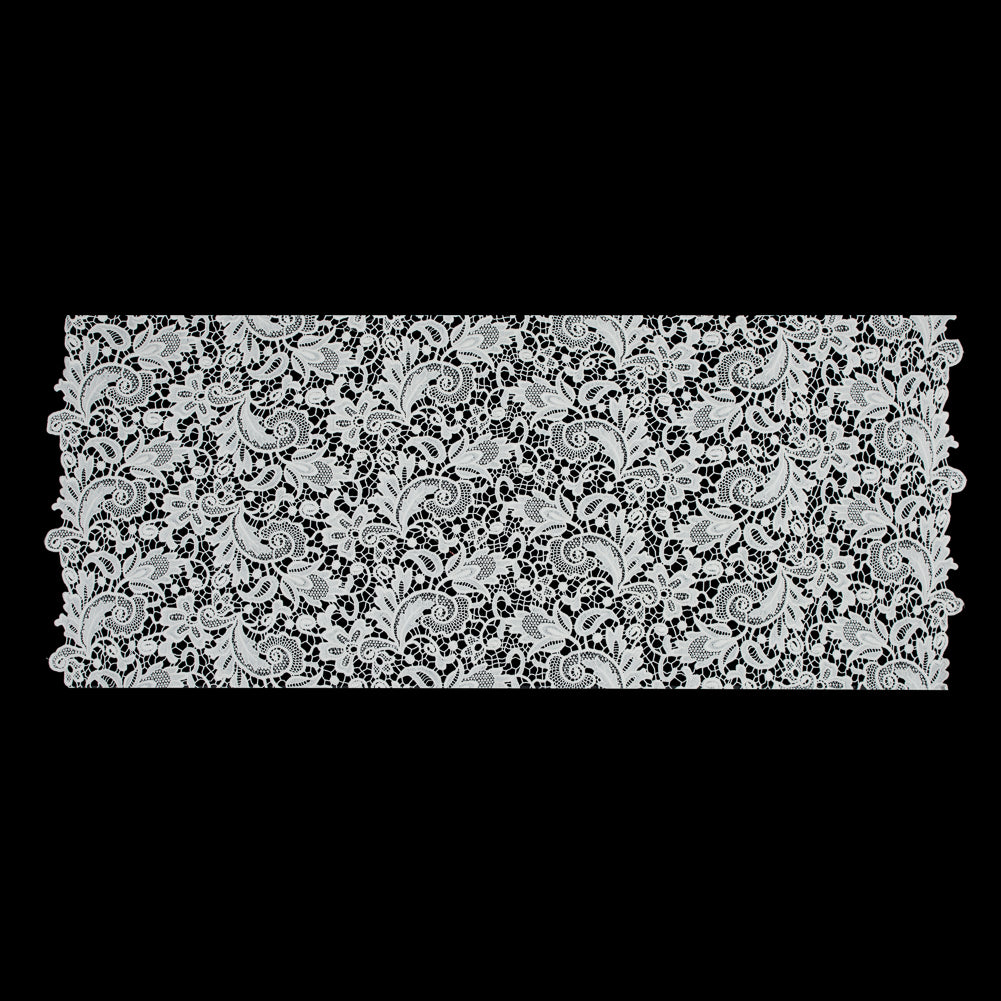 Ecru Floral Cotton Guipure Lace Folded Ecru Floral Cotton Guipure Lace Folded