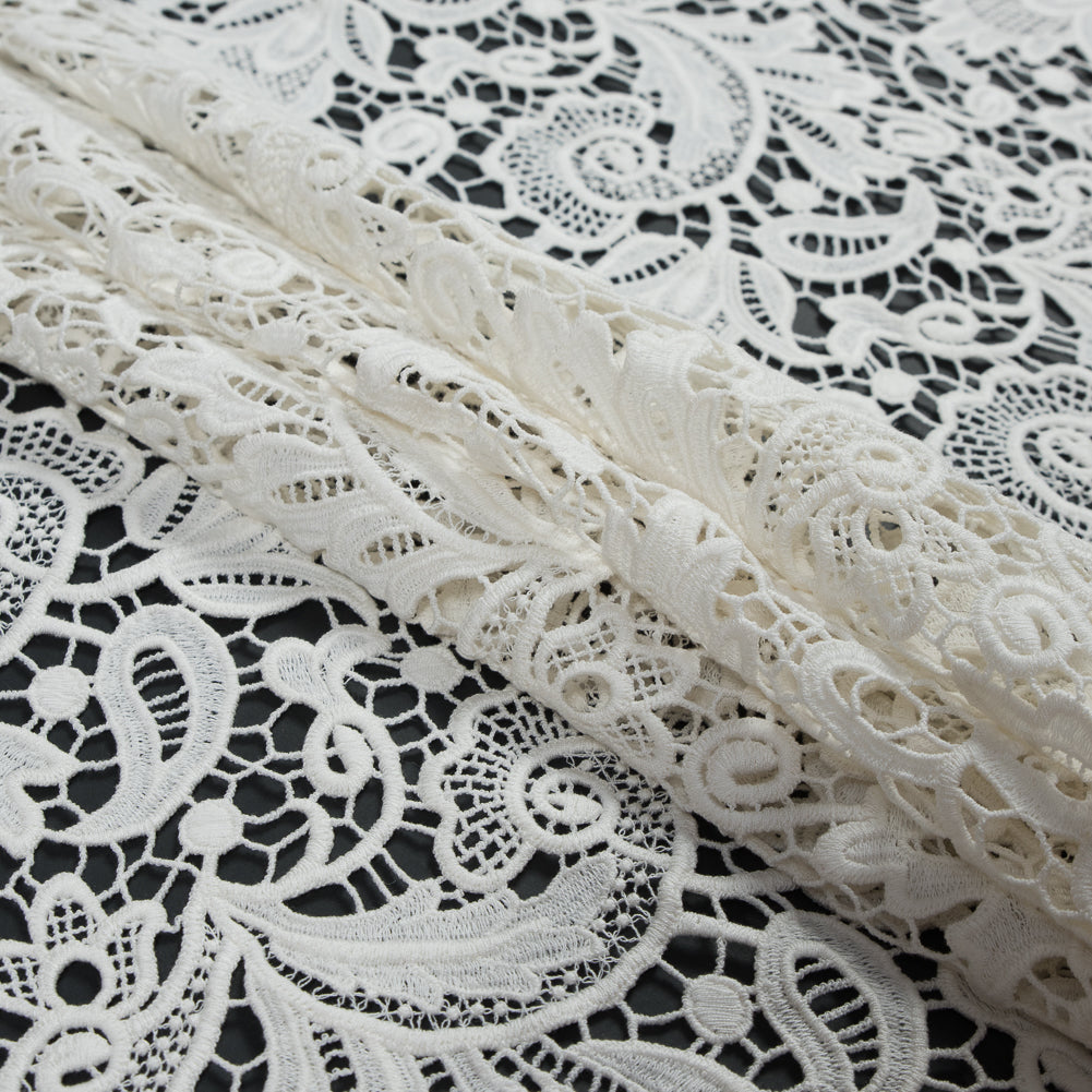 Ecru Floral Cotton Guipure Lace Detail Ecru Floral Cotton Guipure Lace Detail