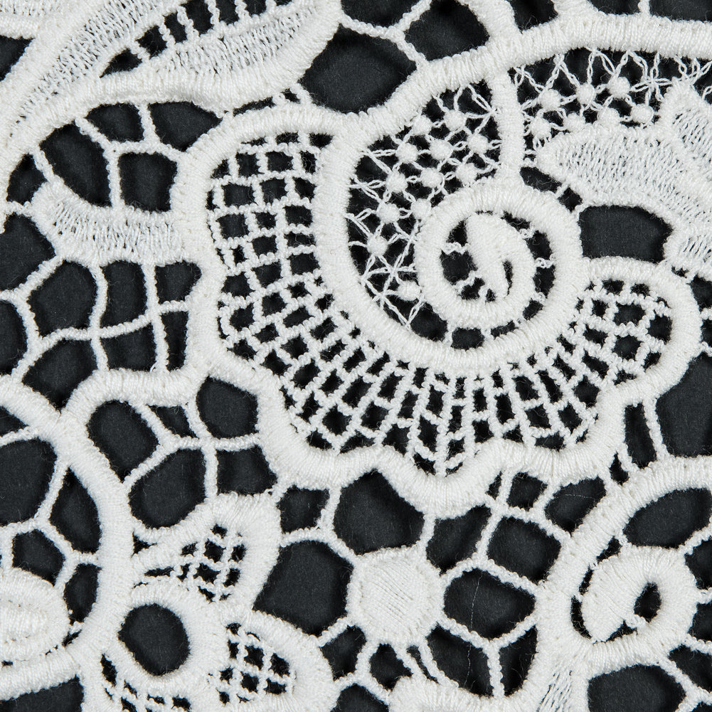 Ecru Floral Cotton Guipure Lace Full Ecru Floral Cotton Guipure Lace Full