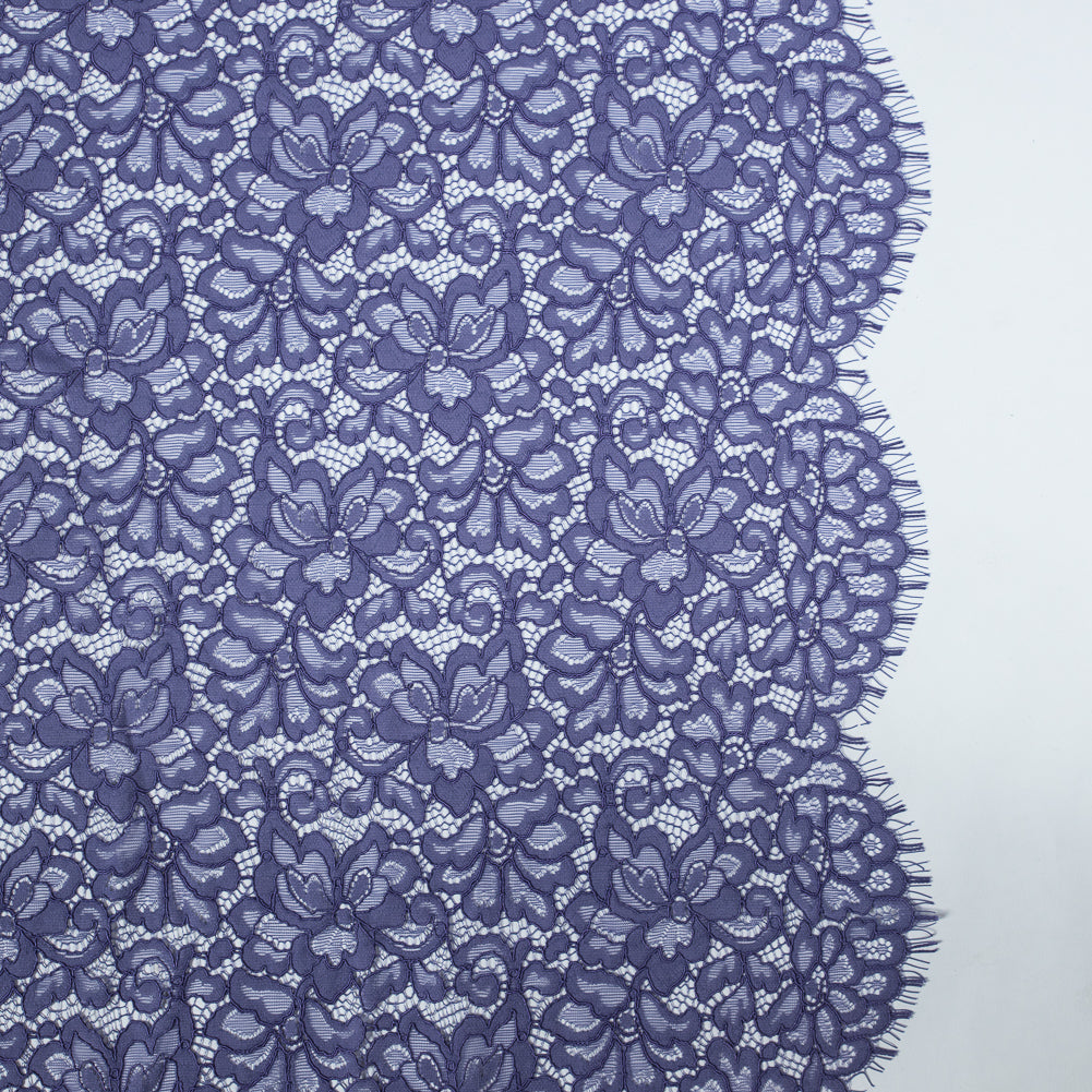 Re-Embroidered Lace Panel - Purple Floral Re-Embroidered Lace Panel - Purple Floral