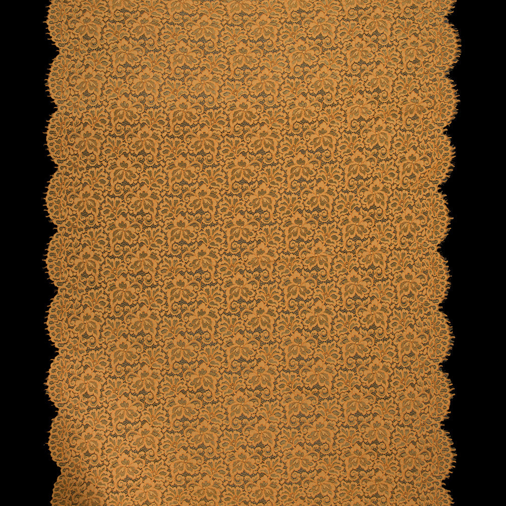 Re-Embroidered Lace Panel - Butterscotch Floral Folded Re-Embroidered Lace Panel - Butterscotch Floral Folded