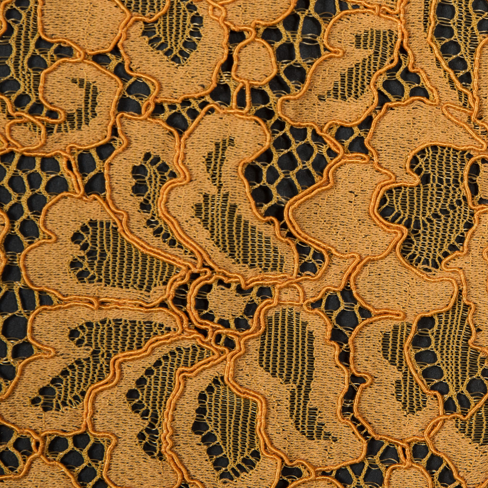 Re-Embroidered Lace Panel - Butterscotch Floral Full Re-Embroidered Lace Panel - Butterscotch Floral Full
