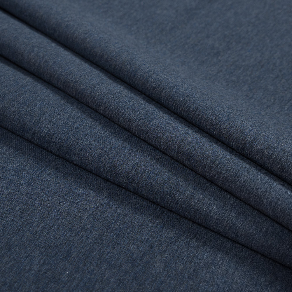 Bamboo and Cotton Stretch Knit Fleece - Heather Lake Blue - Jessamyn Collection Detail Bamboo and Cotton Stretch Knit Fleece - Heather Lake Blue - Jessamyn Collection Detail