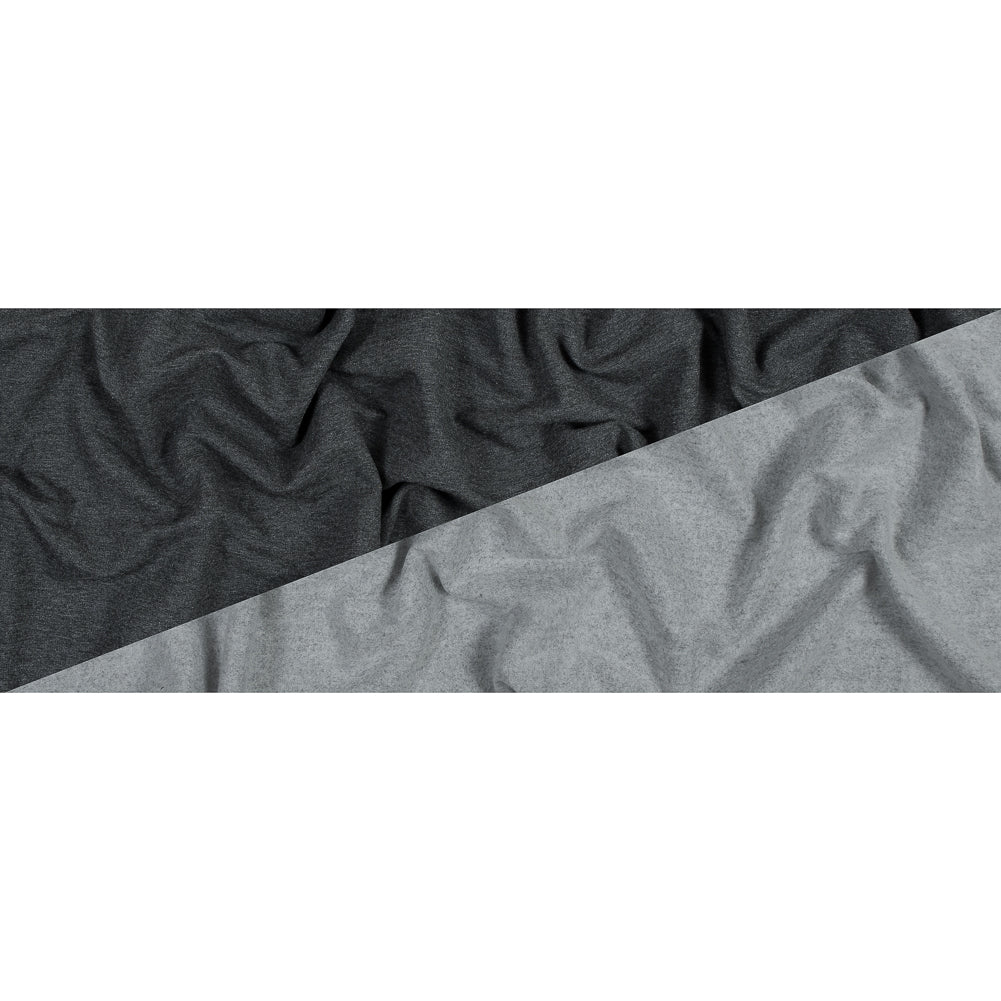 Bamboo and Cotton Stretch Knit Fleece - Heather Charcoal - Jessamyn Collection Folded Bamboo and Cotton Stretch Knit Fleece - Heather Charcoal - Jessamyn Collection Folded
