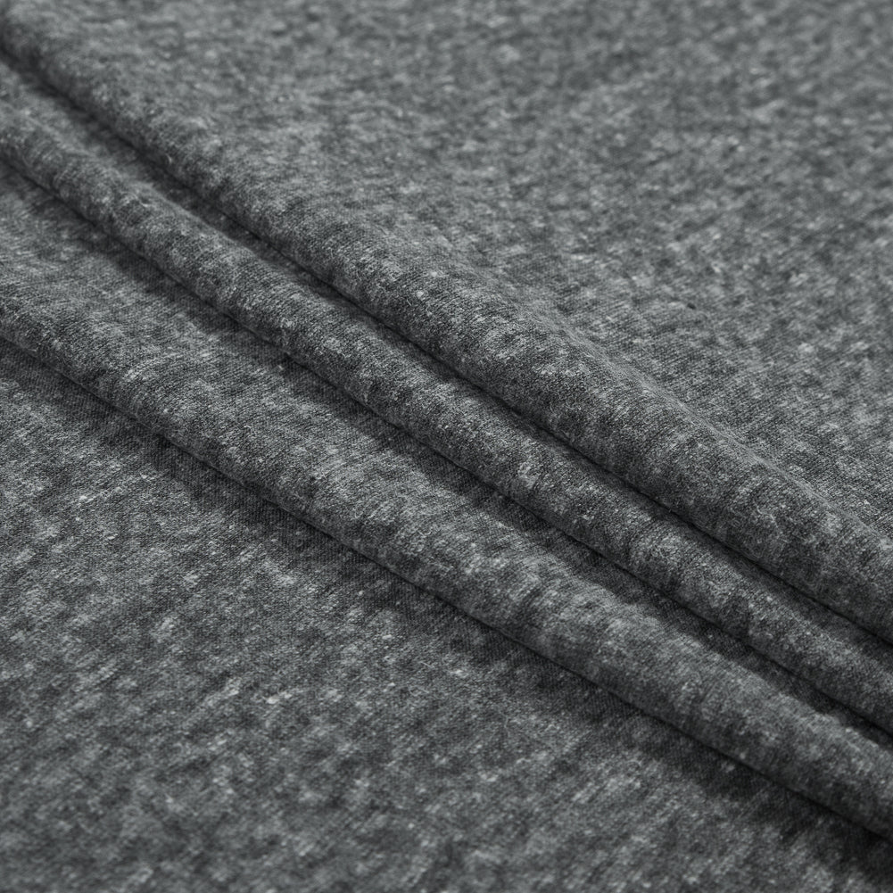 Heather Charcoal Linen and Polyester Knit Folded Heather Charcoal Linen and Polyester Knit Folded