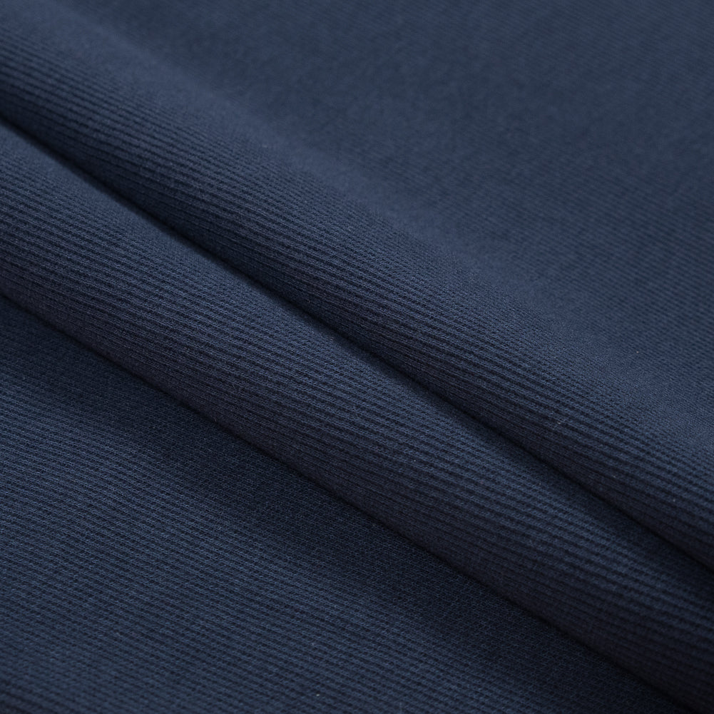Navy Tubular Cotton Rib Knit Detail Navy Tubular Cotton Rib Knit Detail