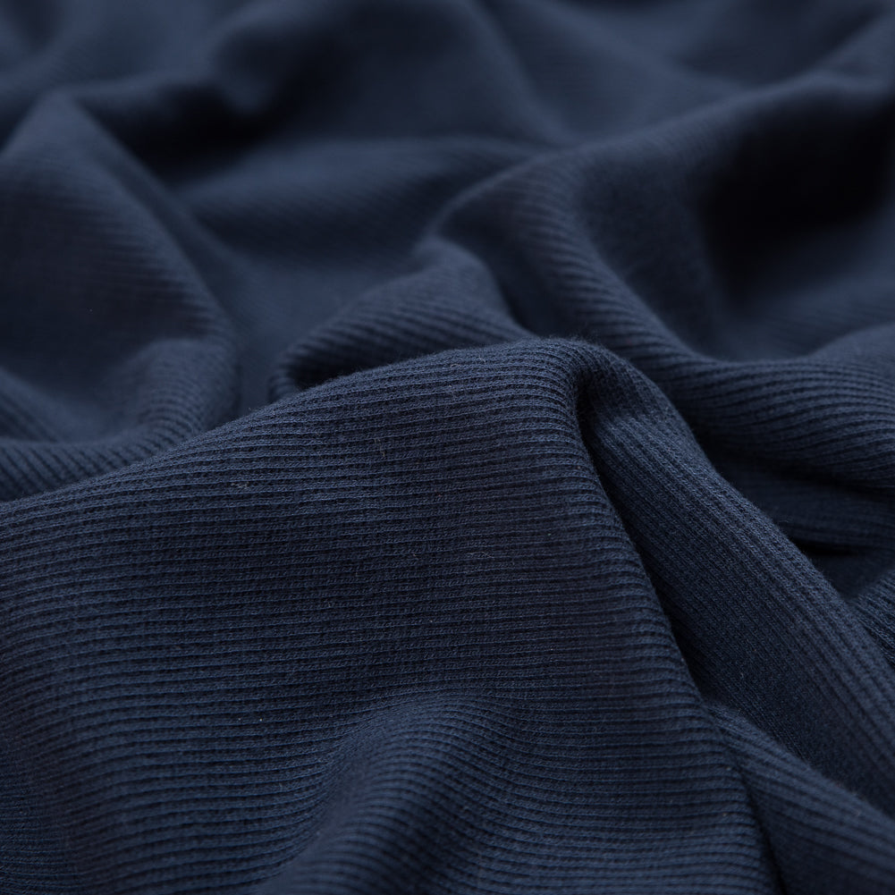 Navy Tubular Cotton Rib Knit Full Navy Tubular Cotton Rib Knit Full