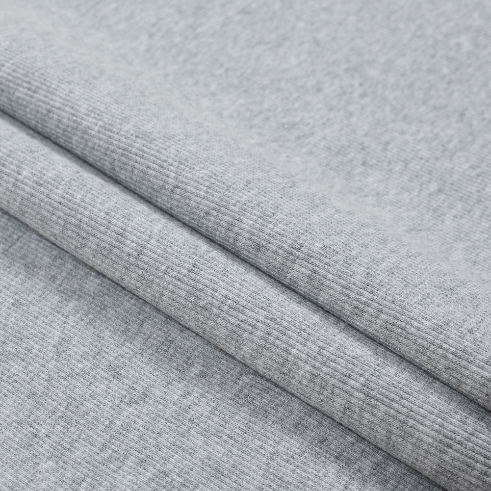 Heathered Light Gray Tubular Cotton Rib Knit Detail Heathered Light Gray Tubular Cotton Rib Knit Detail