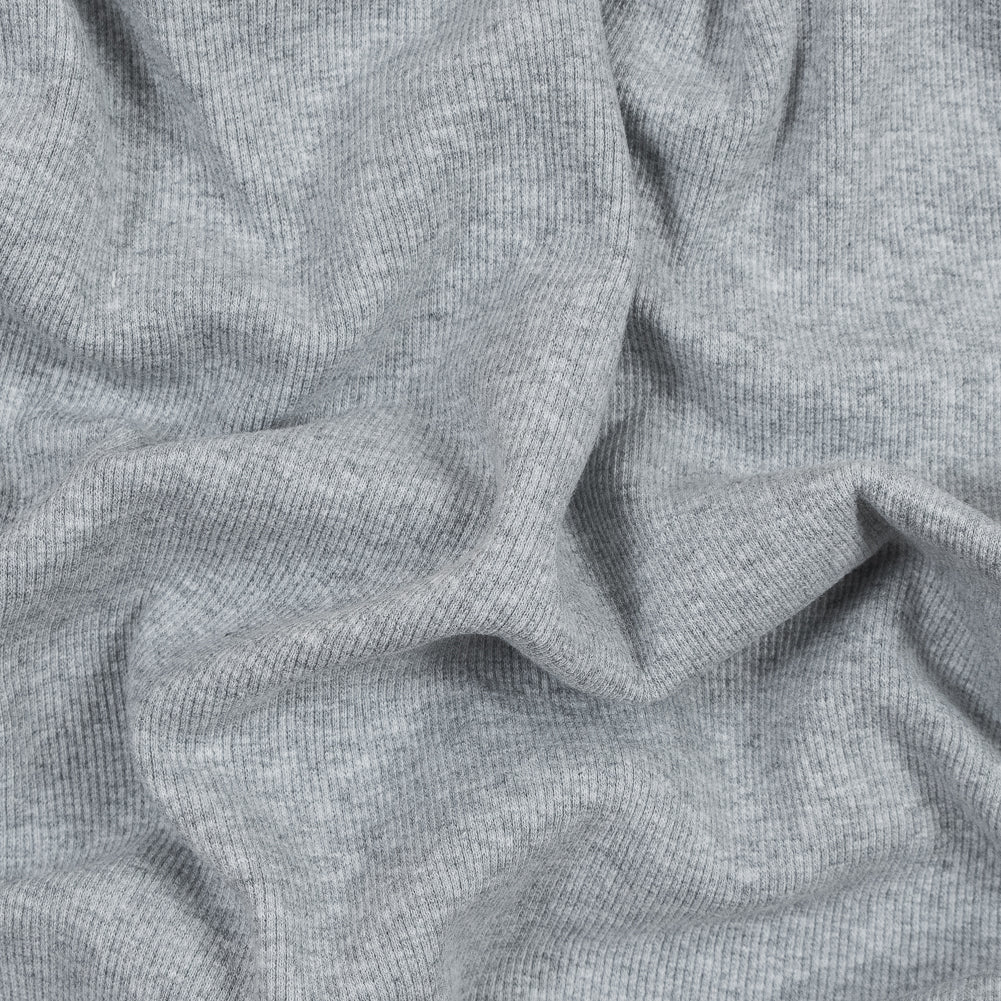 Heathered Light Gray Tubular Cotton Rib Knit Heathered Light Gray Tubular Cotton Rib Knit