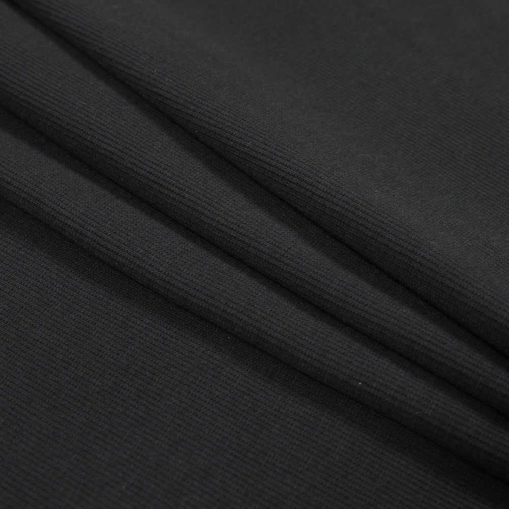 Black Cotton Rib Knit Folded Black Cotton Rib Knit Folded