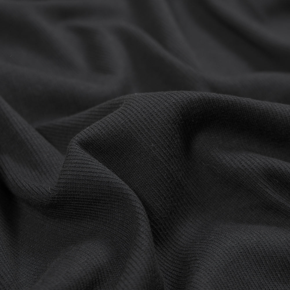 Black Cotton Rib Knit Detail Black Cotton Rib Knit Detail