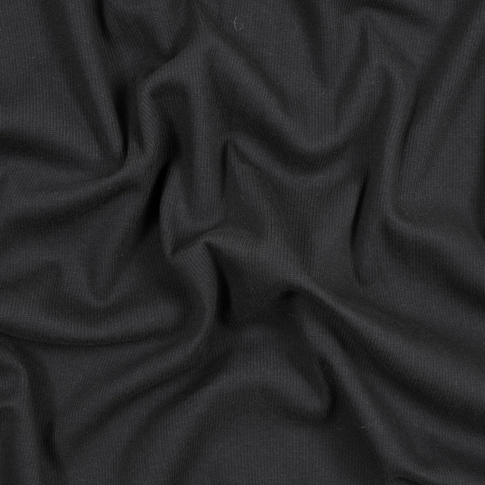Black Cotton Rib Knit Black Cotton Rib Knit