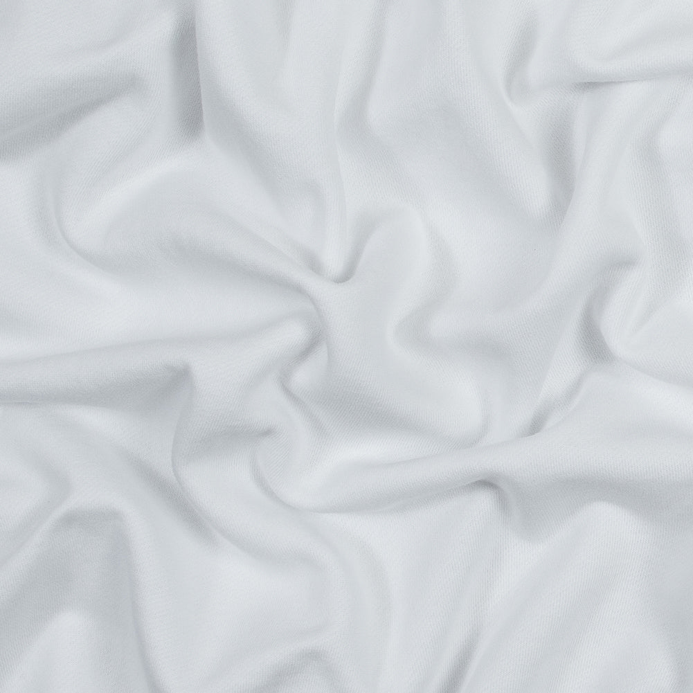 Cotton and Polyester Brushed Fleece - White Cotton and Polyester Brushed Fleece - White