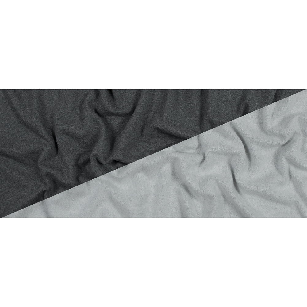 Cotton and Polyester Brushed Fleece - Charcoal Folded Cotton and Polyester Brushed Fleece - Charcoal Folded