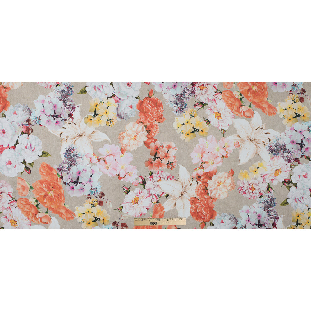 Italian Multicolor Floral Stretch Cotton Twill Full Italian Multicolor Floral Stretch Cotton Twill Full