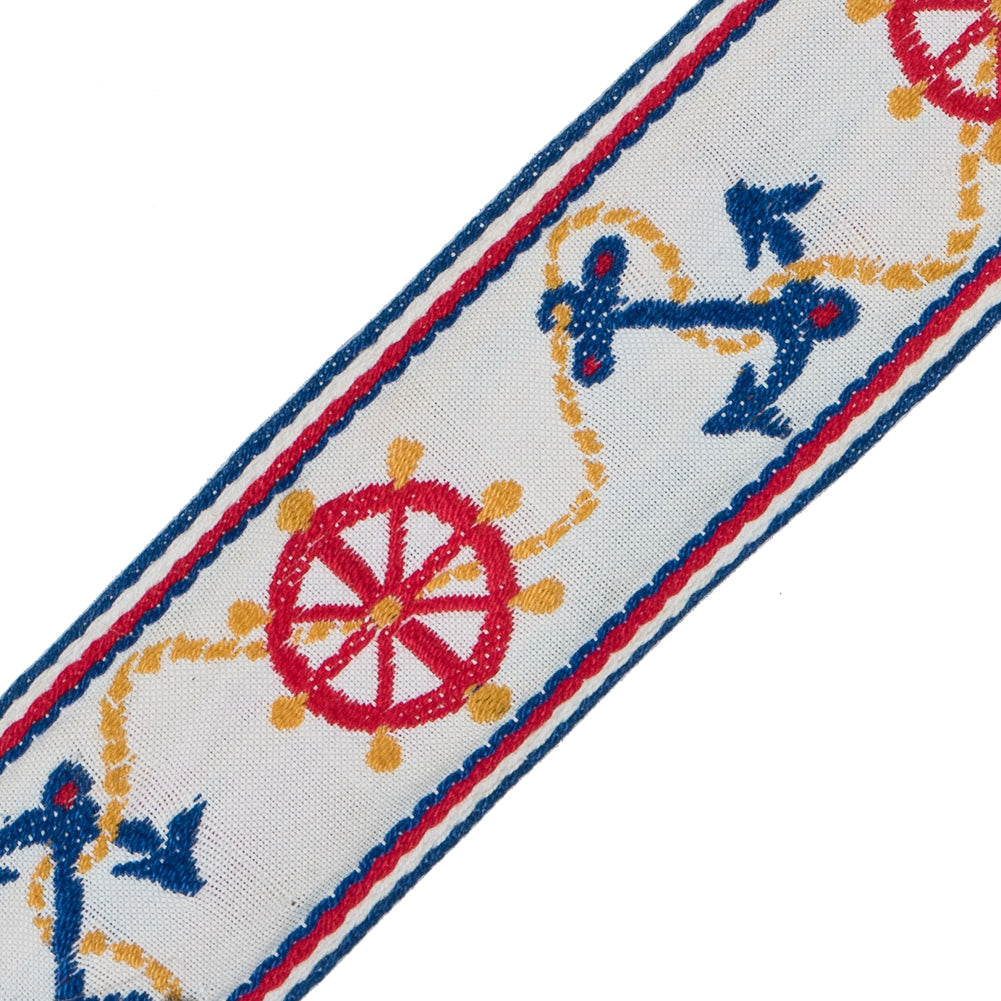 Nautical Jacquard Ribbon - 1.75" Detail Nautical Jacquard Ribbon - 1.75" Detail