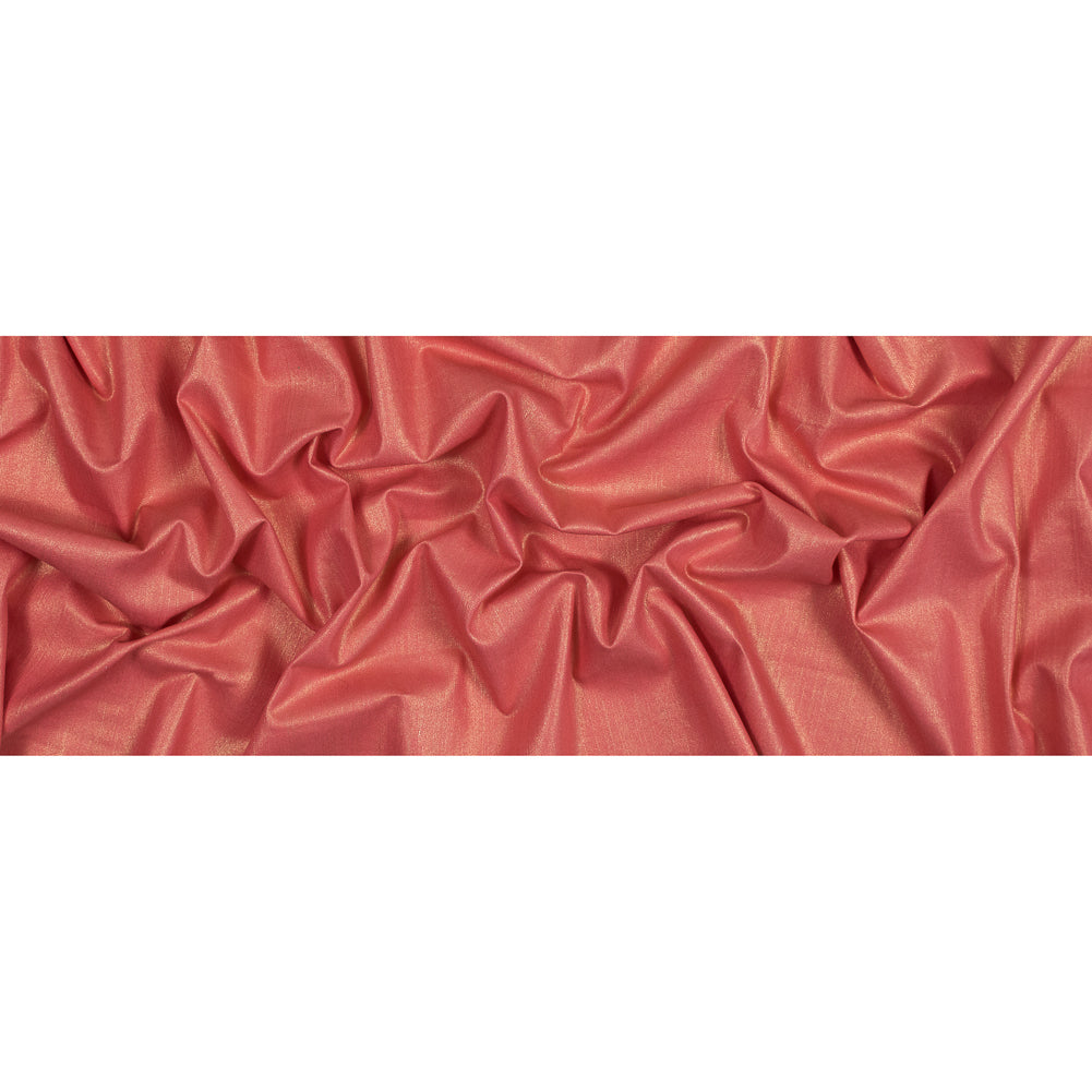 Italian Coral Stretch Denim with Metallic Gold Laminate Folded Italian Coral Stretch Denim with Metallic Gold Laminate Folded