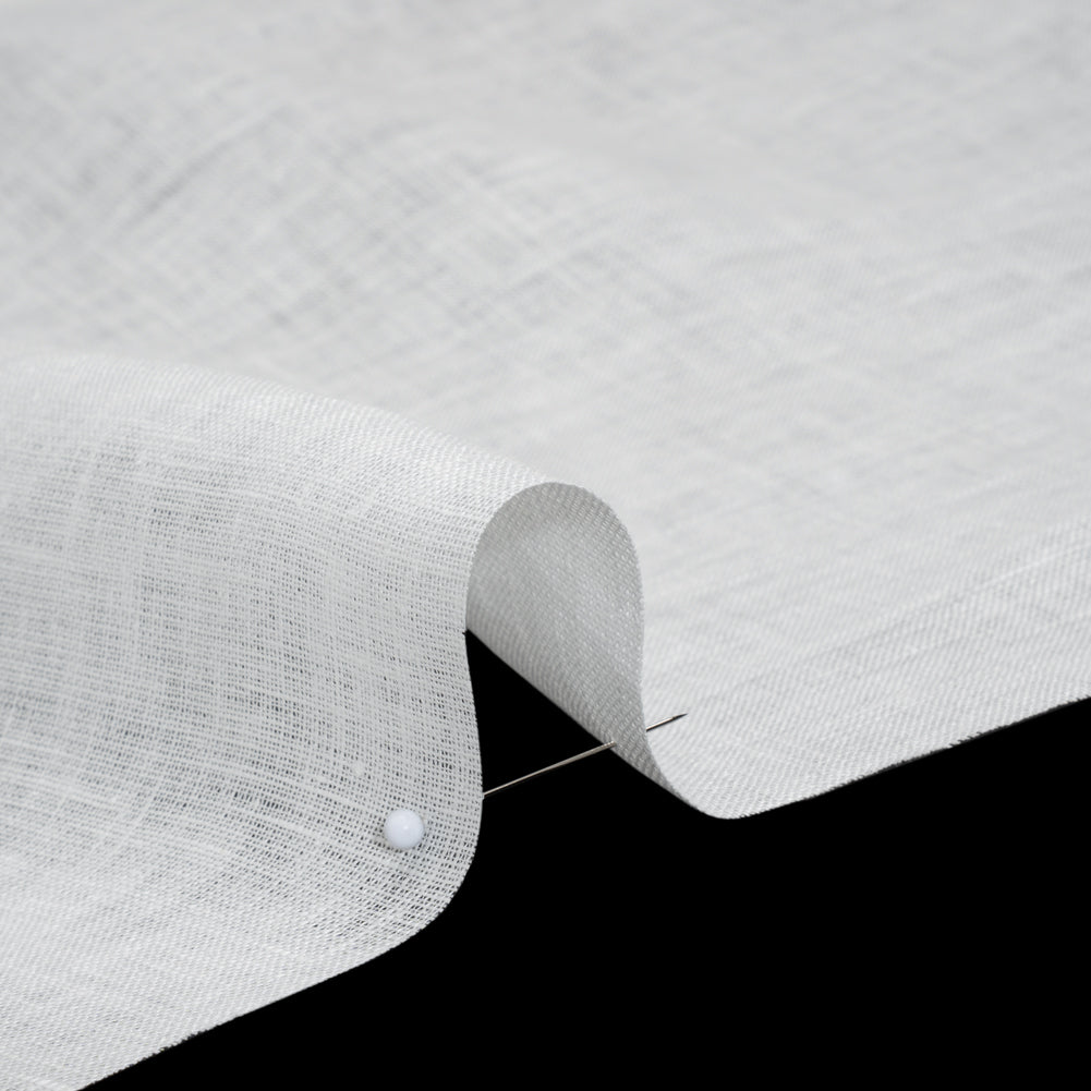 Italian White Crisp Linen Woven Detail Italian White Crisp Linen Woven Detail