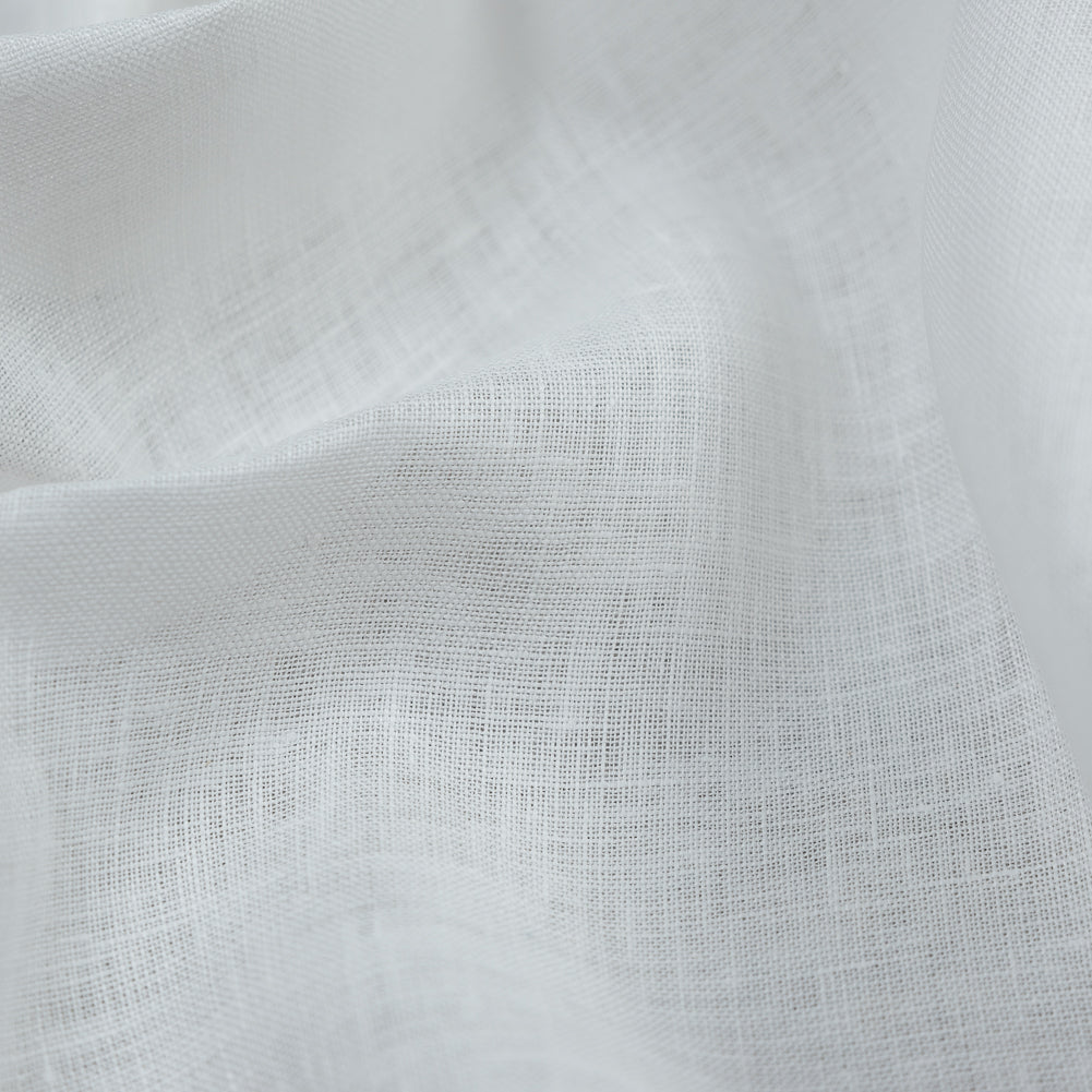 Italian White Crisp Linen Woven Detail Italian White Crisp Linen Woven Detail