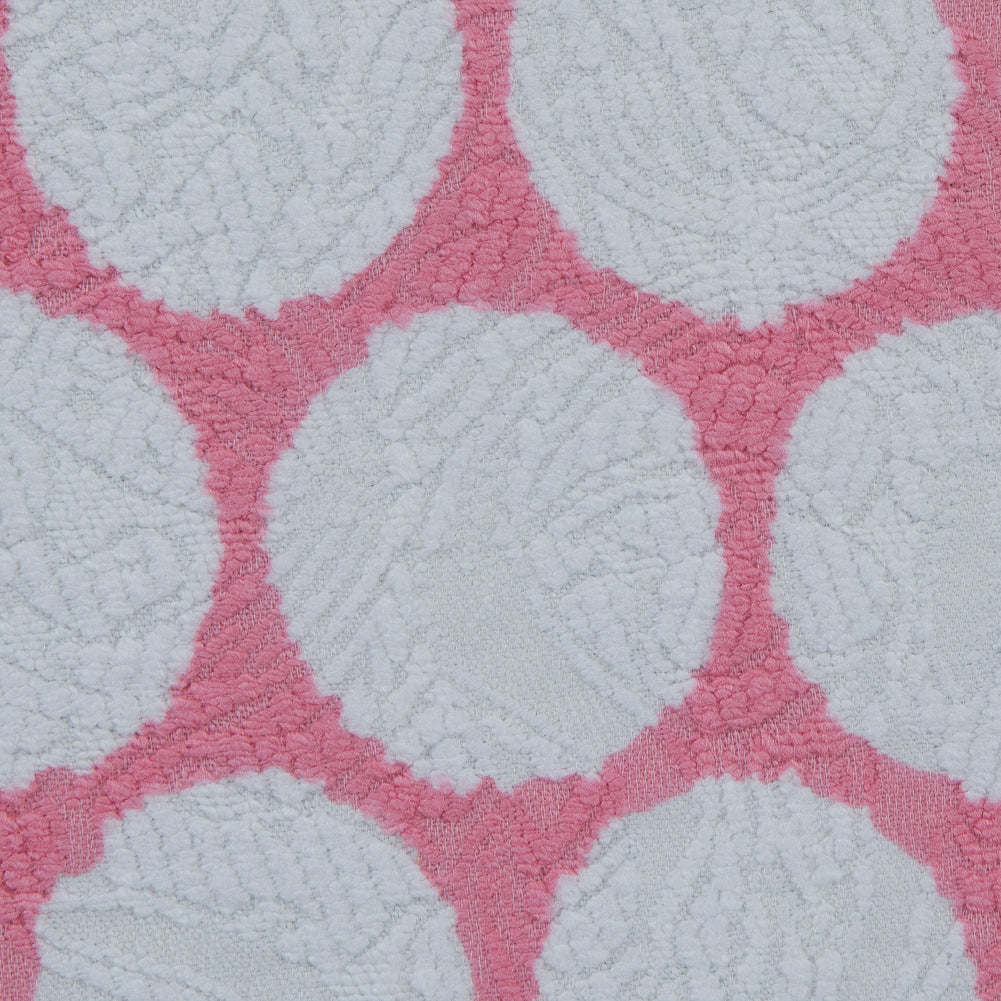 Italian Pink Polka Dotted Cotton Jacquard Detail Italian Pink Polka Dotted Cotton Jacquard Detail