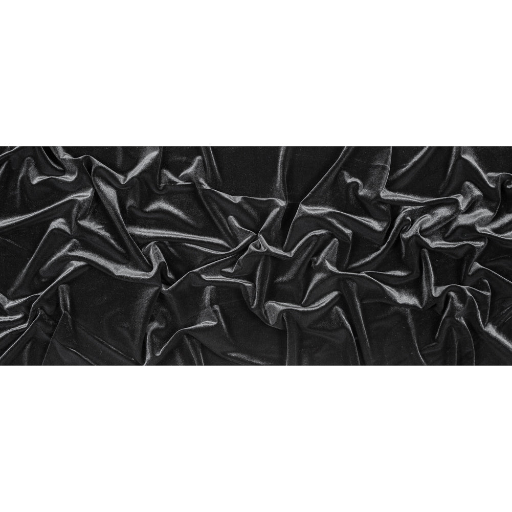 Stretch Velour - Black - Persica Collection Folded Stretch Velour - Black - Persica Collection Folded