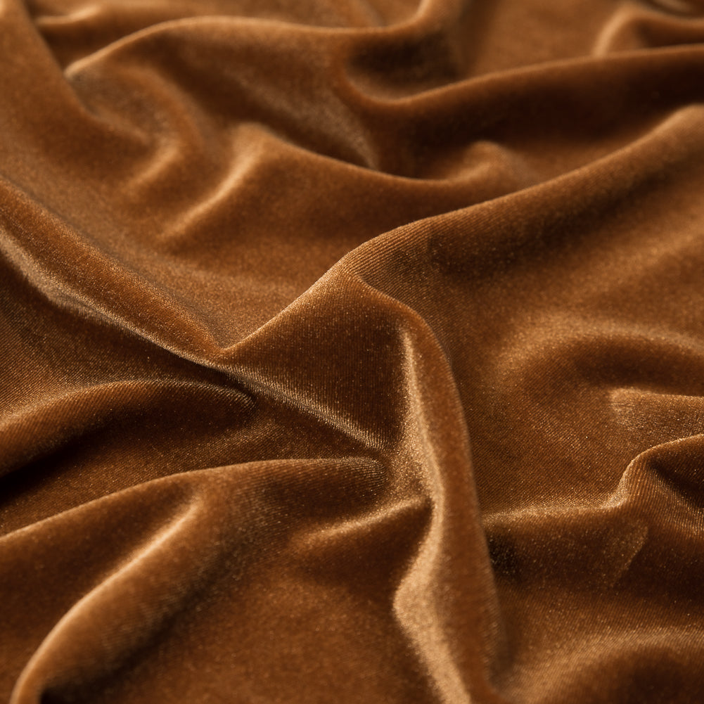 Stretch Velour - Cognac - Persica Collection Full Stretch Velour - Cognac - Persica Collection Full