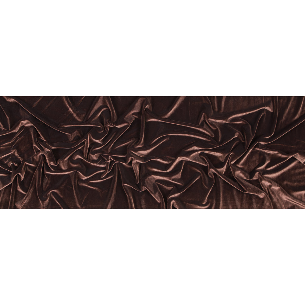 Stretch Velour - Chocolate - Persica Collection Folded Stretch Velour - Chocolate - Persica Collection Folded