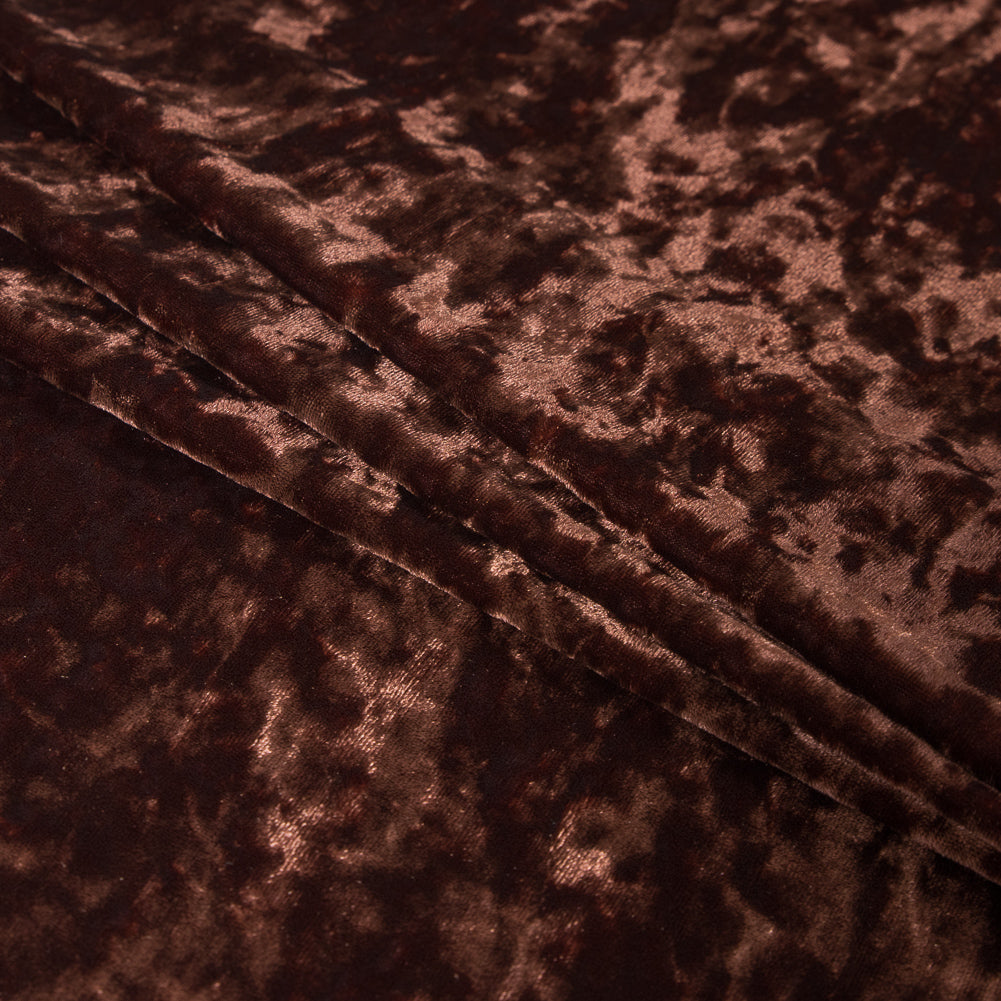 Stretch Crushed Velour - Chocolate Detail Stretch Crushed Velour - Chocolate Detail