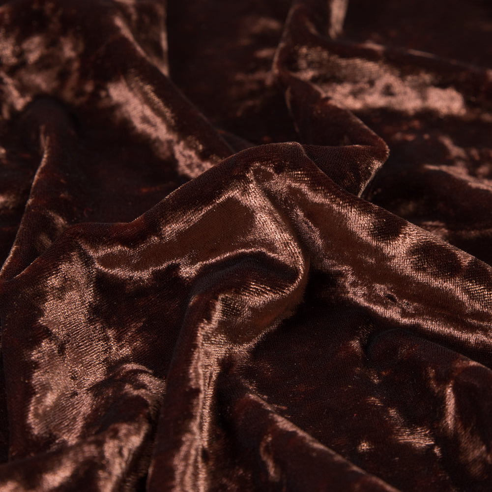 Stretch Crushed Velour - Chocolate Full Stretch Crushed Velour - Chocolate Full
