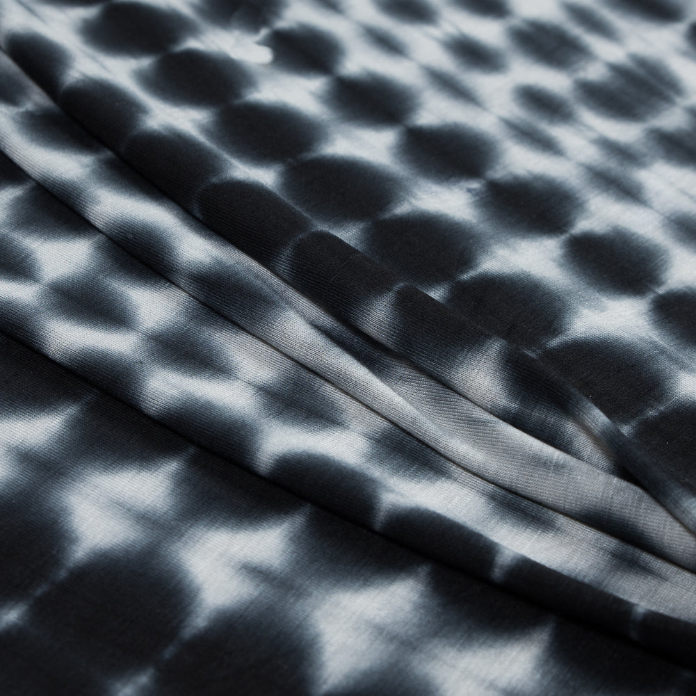 Black Tie Dye Rayon Jersey Folded Black Tie Dye Rayon Jersey Folded